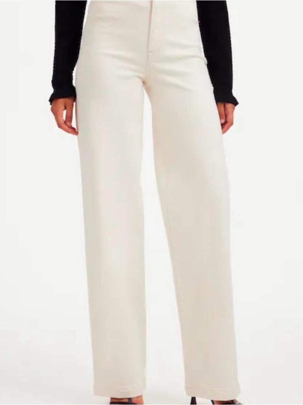 Madewell Emmett Cream Wide-leg High-Rise Pants